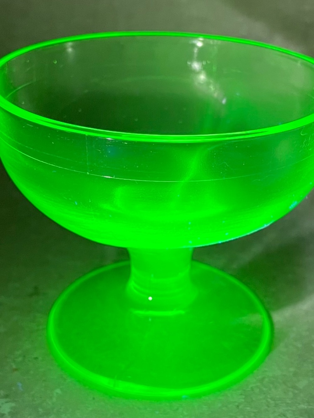 Vintage Hazel-Atlas “Ovide” Pattern Uranium glass sherbet cup